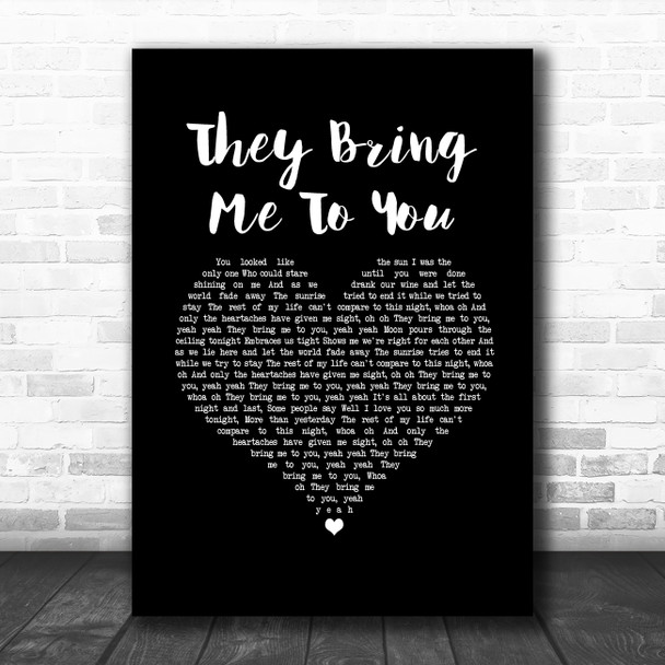 Joshua Radin They Bring Me To You Black Heart Song Lyric Music Art Print