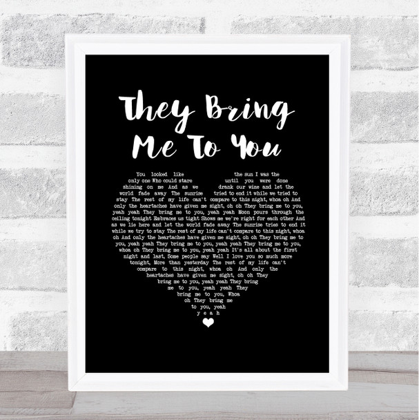 Joshua Radin They Bring Me To You Black Heart Song Lyric Music Art Print