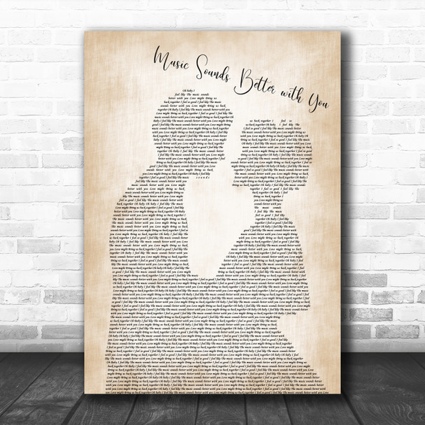 Stardust Music Sounds Better with You Man Lady Bride Groom Song Lyric Music Wall Art Print