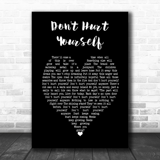 Marillion Don't Hurt Yourself Black Heart Song Lyric Music Art Print