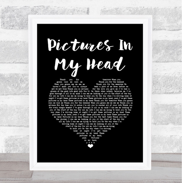 Westlife Pictures In My Head Black Heart Song Lyric Music Art Print