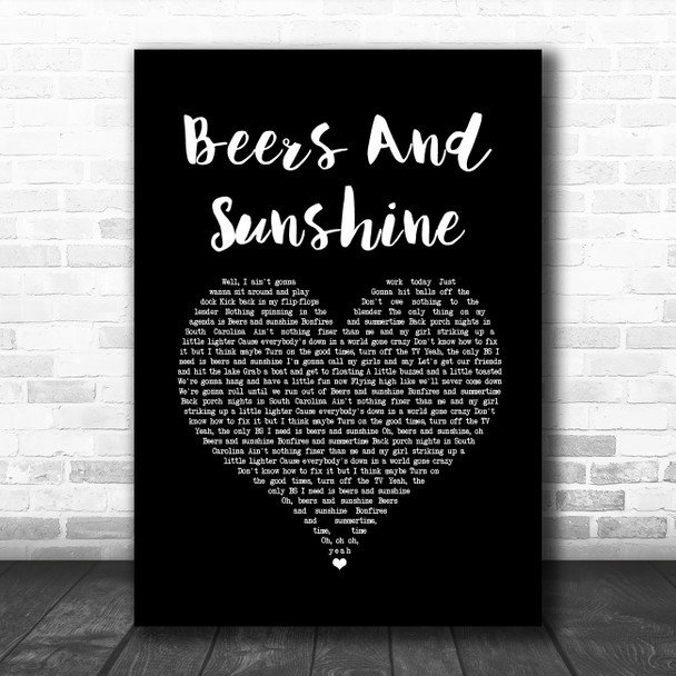 Darius Rucker Beers And Sunshine Black Heart Song Lyric Music Art Print