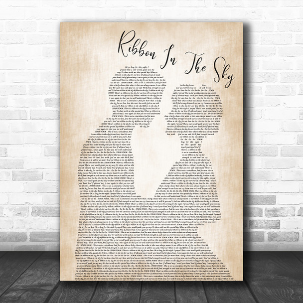 Stevie Wonder Ribbon In The Sky Man Lady Bride Groom Wedding Song Lyric Music Wall Art Print