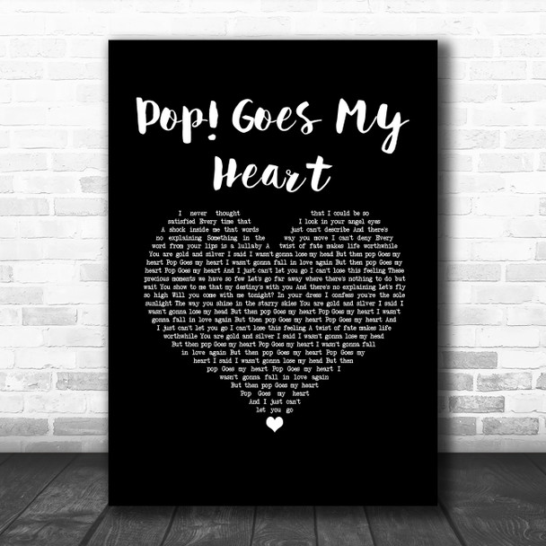 Hugh Grant Pop! Goes My Heart Black Heart Song Lyric Music Art Print