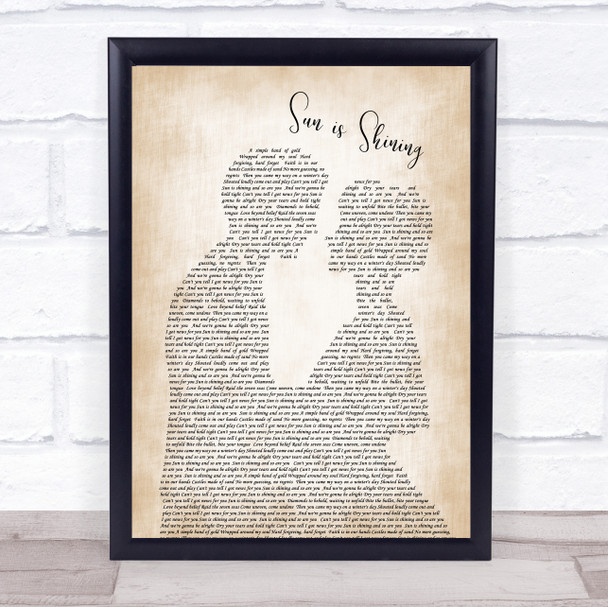 Sun Is Shining Axwell Ingrosso Man Lady Bride Groom Wedding Song Lyric Music Wall Art Print