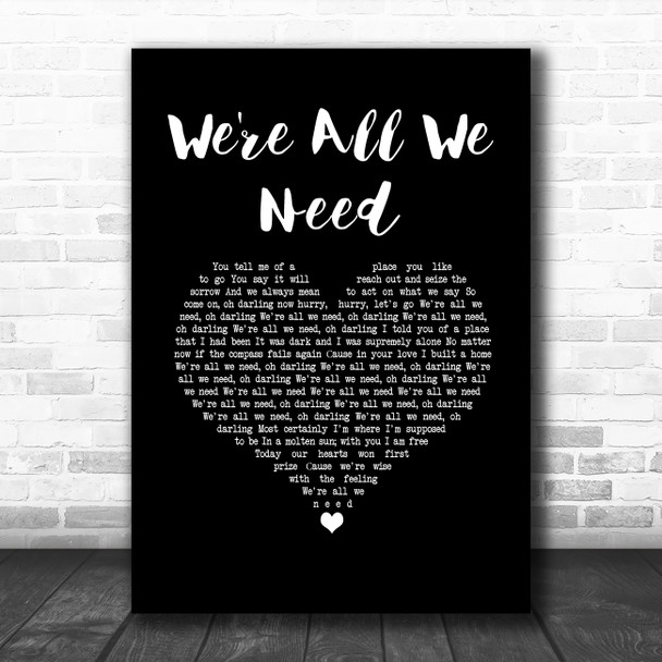 Above & Beyond feat. Zoë Johnston We're All We Need Black Heart Song Lyric Music Art Print