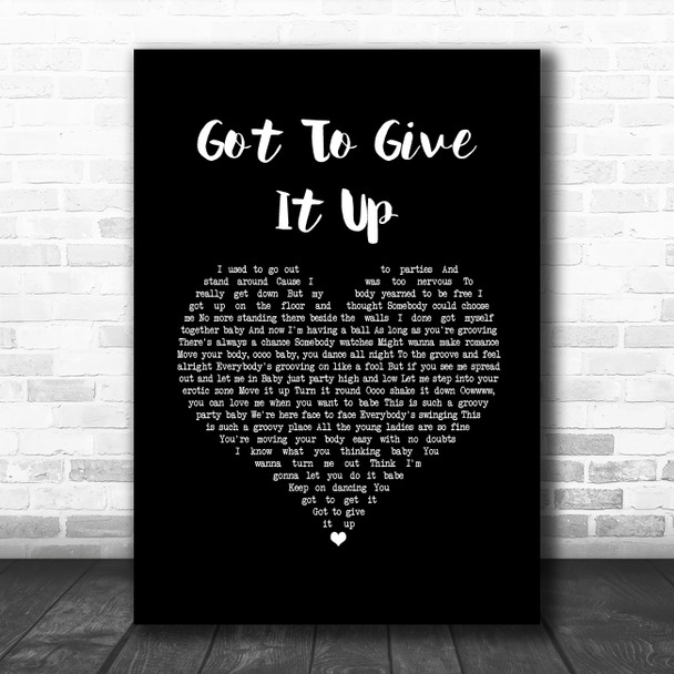 Marvin Gaye Got To Give It Up Black Heart Song Lyric Music Art Print