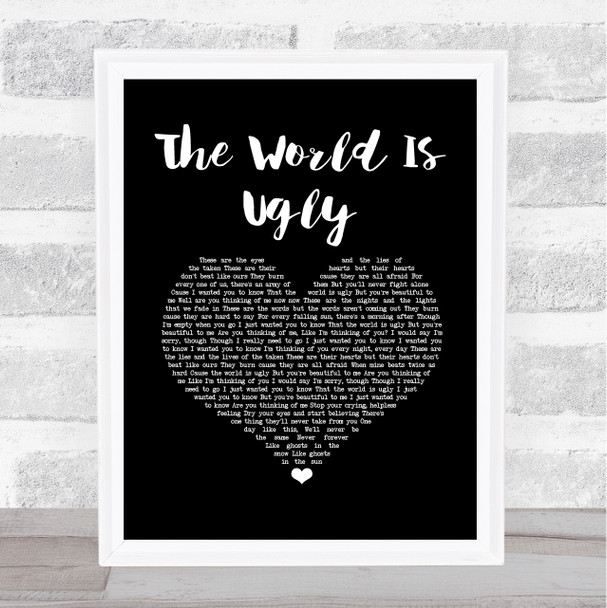 My Chemical Romance The World Is Ugly Black Heart Song Lyric Music Art Print