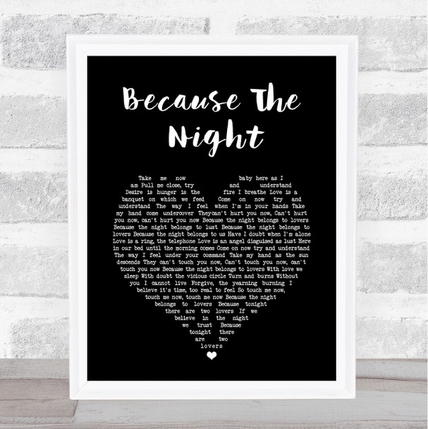 Patti Smith Because The Night Black Heart Song Lyric Music Art Print