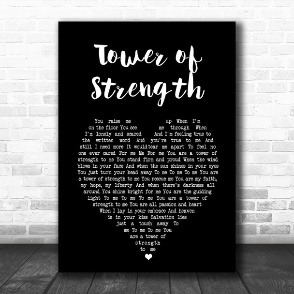 The Mission Tower of Strength Black Heart Song Lyric Music Art Print