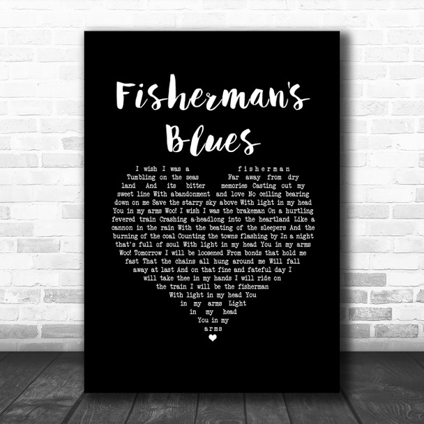The Waterboys Fisherman's Blues Black Heart Song Lyric Music Art Print