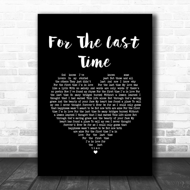 Trisha Yearwood For The Last Time Black Heart Song Lyric Music Art Print