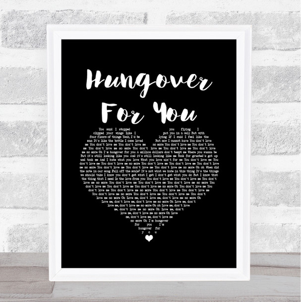 Stereophonics Hungover For You Black Heart Song Lyric Music Art Print