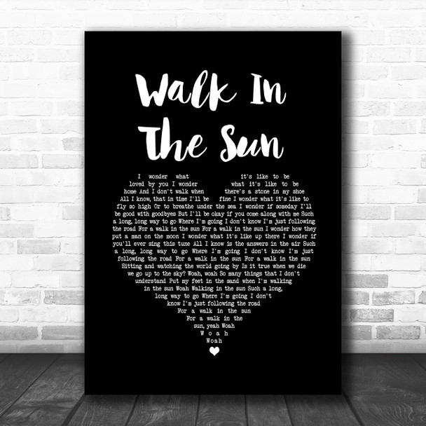 McFly Walk In The Sun Black Heart Song Lyric Music Art Print