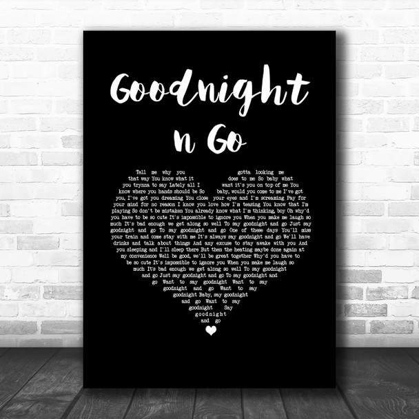 Ariana Grande Goodnight n Go Black Heart Song Lyric Music Art Print