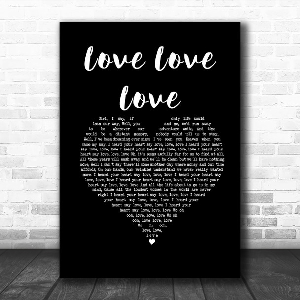 Avalanche City Love Love Love Black Heart Song Lyric Music Art Print