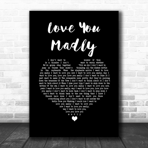 Cake Love You Madly Black Heart Song Lyric Music Art Print