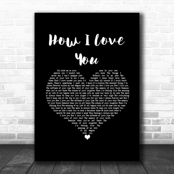 Engelbert Humperdinck How I Love You Black Heart Song Lyric Music Art Print