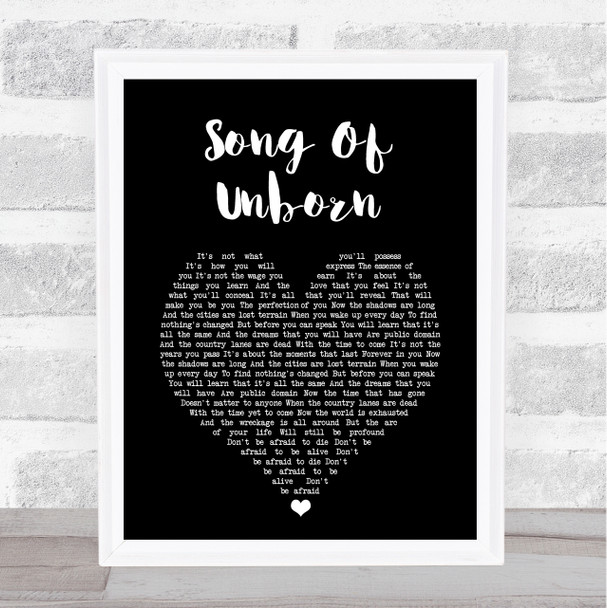 Steven Wilson Song Of Unborn Black Heart Song Lyric Music Art Print