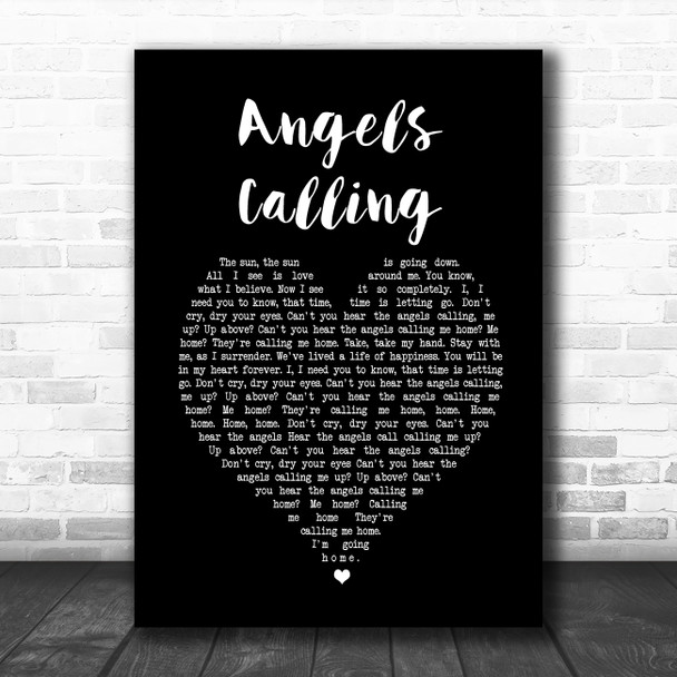 The Tenors Angels Calling Black Heart Song Lyric Music Art Print