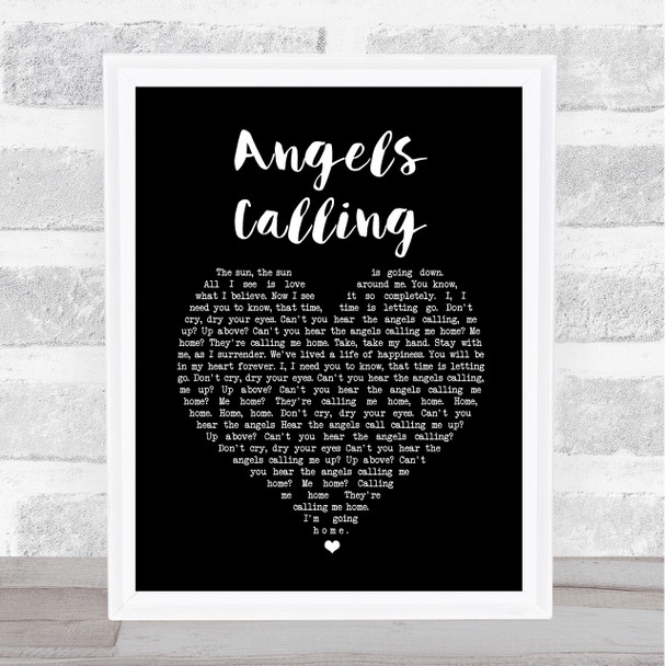 The Tenors Angels Calling Black Heart Song Lyric Music Art Print