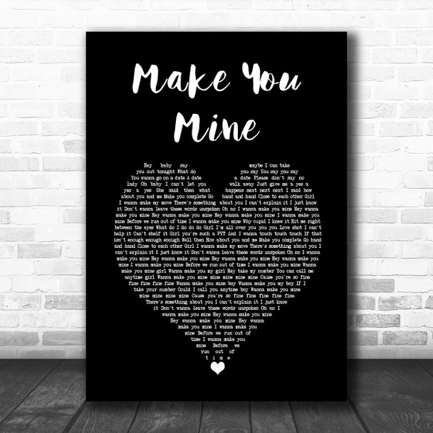 Talay Riley Make You Mine Black Heart Song Lyric Music Art Print