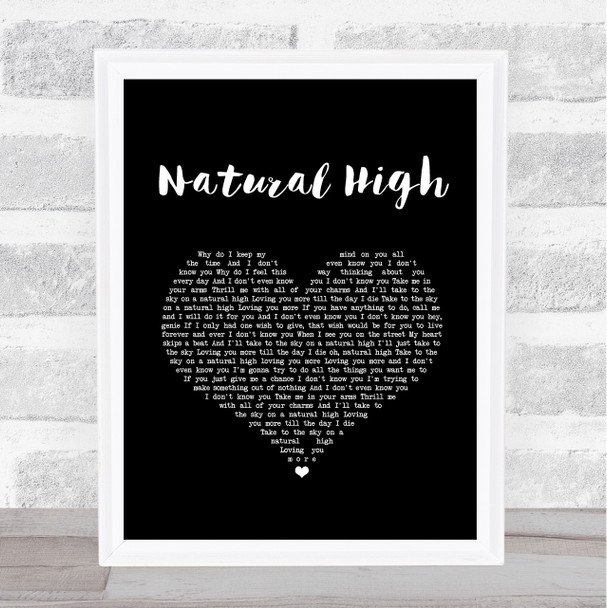 Bloodstone Natural High Black Heart Song Lyric Music Art Print