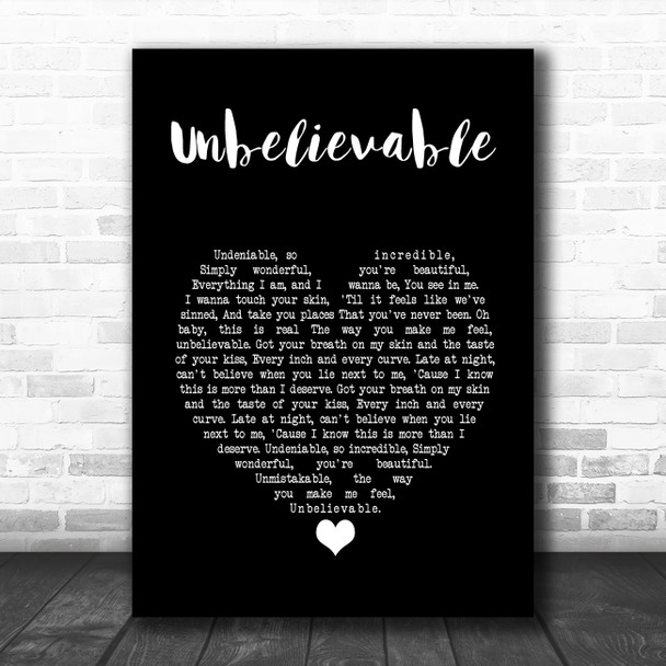 Josh Gracin Unbelievable Black Heart Song Lyric Music Art Print