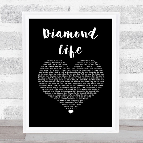 Julie McKnight Diamond Life Black Heart Song Lyric Music Art Print
