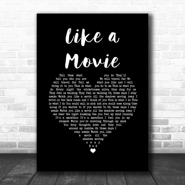 Nicole Reynolds Like a Movie Black Heart Song Lyric Music Art Print