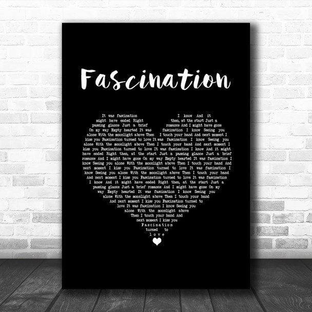 Nat King Cole Fascination Black Heart Song Lyric Music Art Print