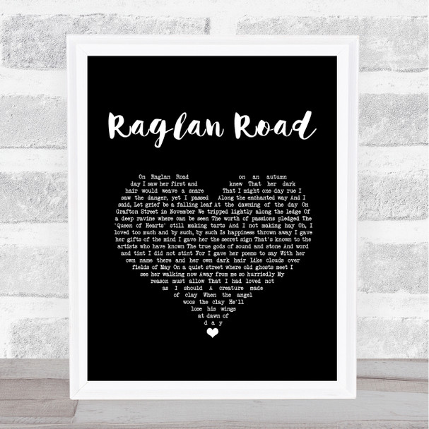 The Dubliners Raglan Road Black Heart Song Lyric Music Art Print