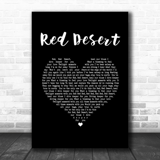 5 Seconds Of Summer Red Desert Black Heart Song Lyric Music Art Print