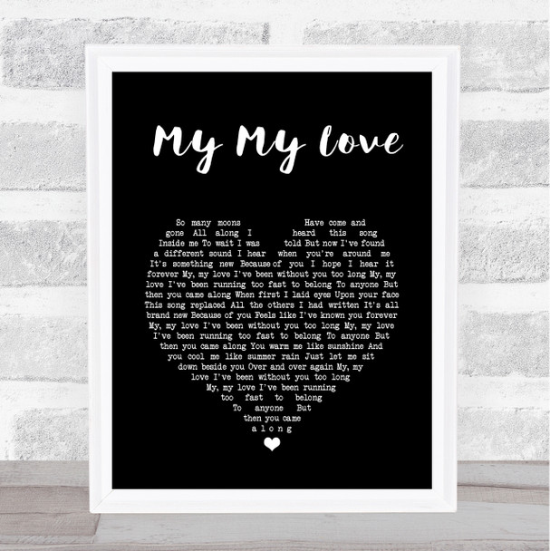 Joshua Radin My My Love Black Heart Song Lyric Music Art Print