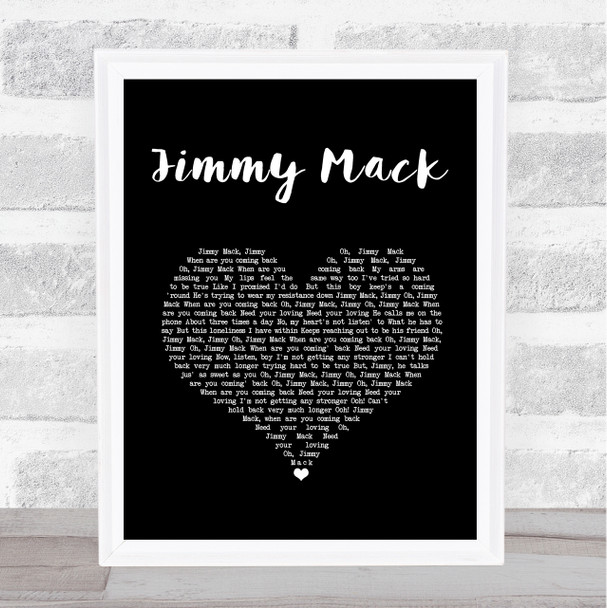 Martha And The Vandellas Jimmy Mack Black Heart Song Lyric Music Art Print