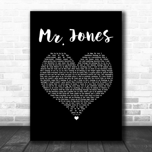 Counting Crows Mr. Jones Black Heart Song Lyric Music Art Print