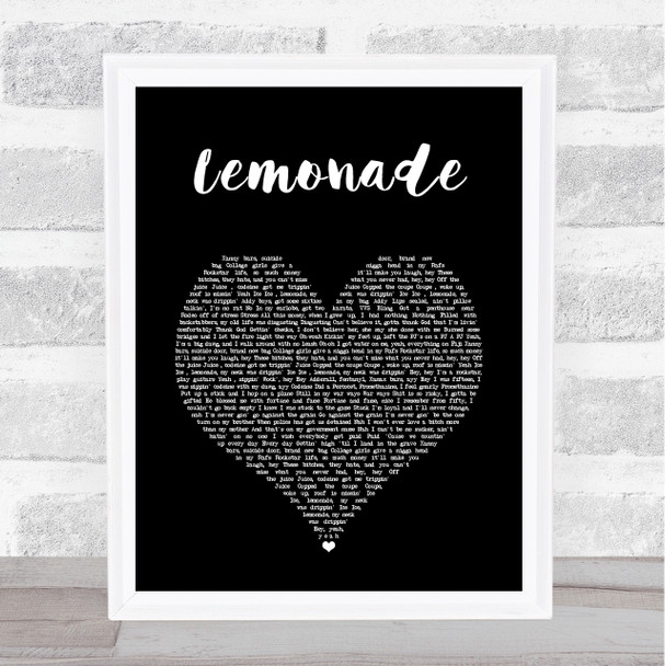 Internet Money Lemonade Black Heart Song Lyric Music Art Print