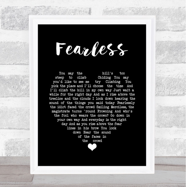 Pink Floyd Fearless Black Heart Song Lyric Music Art Print