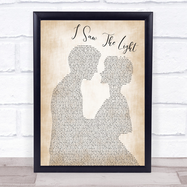 Todd Rundgren I Saw The Light Man Lady Bride Groom Wedding Song Lyric Music Wall Art Print