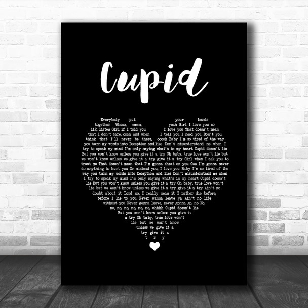 112 Cupid Black Heart Song Lyric Music Art Print