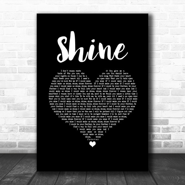 Gabrielle Shine Black Heart Song Lyric Music Art Print