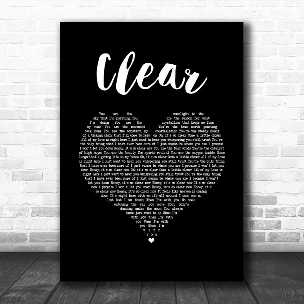 NEEDTOBREATHE Clear Black Heart Song Lyric Music Art Print