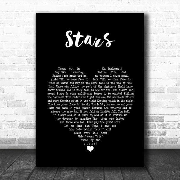 Russell Crowe Stars Black Heart Song Lyric Music Art Print