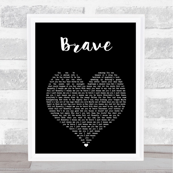 Sara Bareilles Brave Black Heart Song Lyric Music Art Print