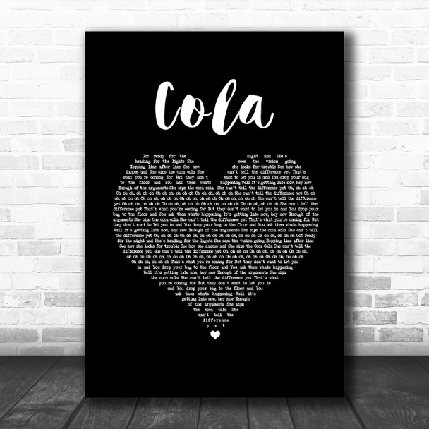 CamelPhat & Elderbrook Cola Black Heart Song Lyric Music Art Print