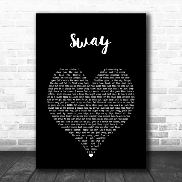 Dan + Shay Sway Black Heart Song Lyric Music Art Print