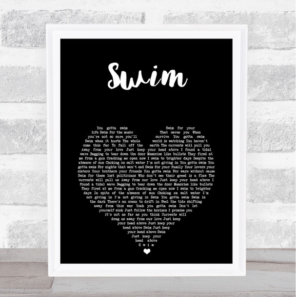 Jack's Mannequin Swim Black Heart Song Lyric Music Art Print