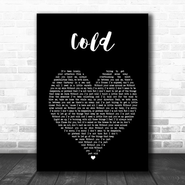 James Blunt Cold Black Heart Song Lyric Music Art Print