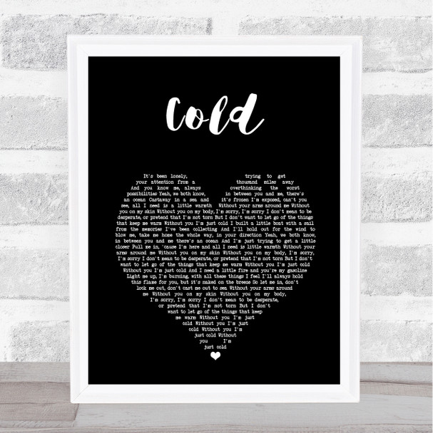 James Blunt Cold Black Heart Song Lyric Music Art Print