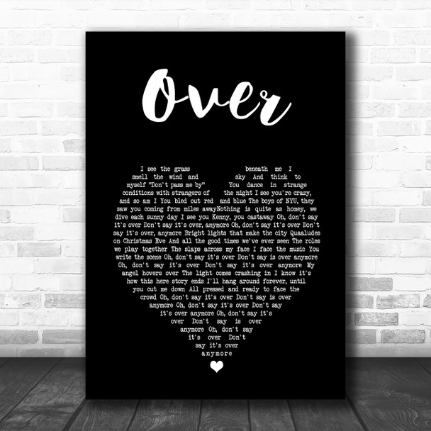 Kings Of Leon Over Black Heart Song Lyric Music Art Print